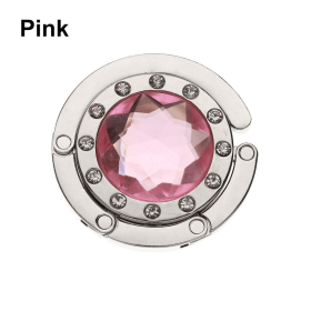 1pc; Portable Metal Foldable Bag Purse Hook Handbag Hanger Diamond Folding Table Hook Table Hanger Desk Hooks