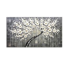Abstract Knife 3D Flower Picture Wall Art Home Decor Hand Painted Flower Oil Painting on Canvas Handmade white Floral Paintings