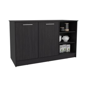 Mars Kitchen Island Two Cabinets, Three Open Shelves