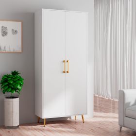 Kitchen Pantry Storage Cabinet 68.8" H, with 2 Door, 4 Adjustable Shelves, Freestanding Wooden Cupboard for Dining Room Living Room, Laundry, White