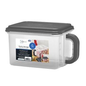 Medium Canister with Handle, 21 Cups - Plastic, Gray Lid and Handle