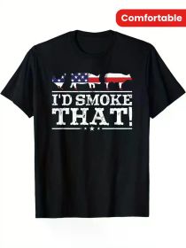 Funny BBQ Shirt I'd Smoke That Meat Pitmaster Grill T-shirt Comfortable, Casual Short Sleeve, Daily