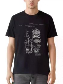 Men's Cotton Coffee Maker Graphic T-Shirt - Casual crewneck T-shirt with unique patented design and machine washable