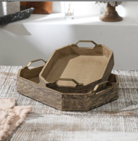 Chato Handmade Round Wooden Decor & Serving Tray (Option: Brown1)